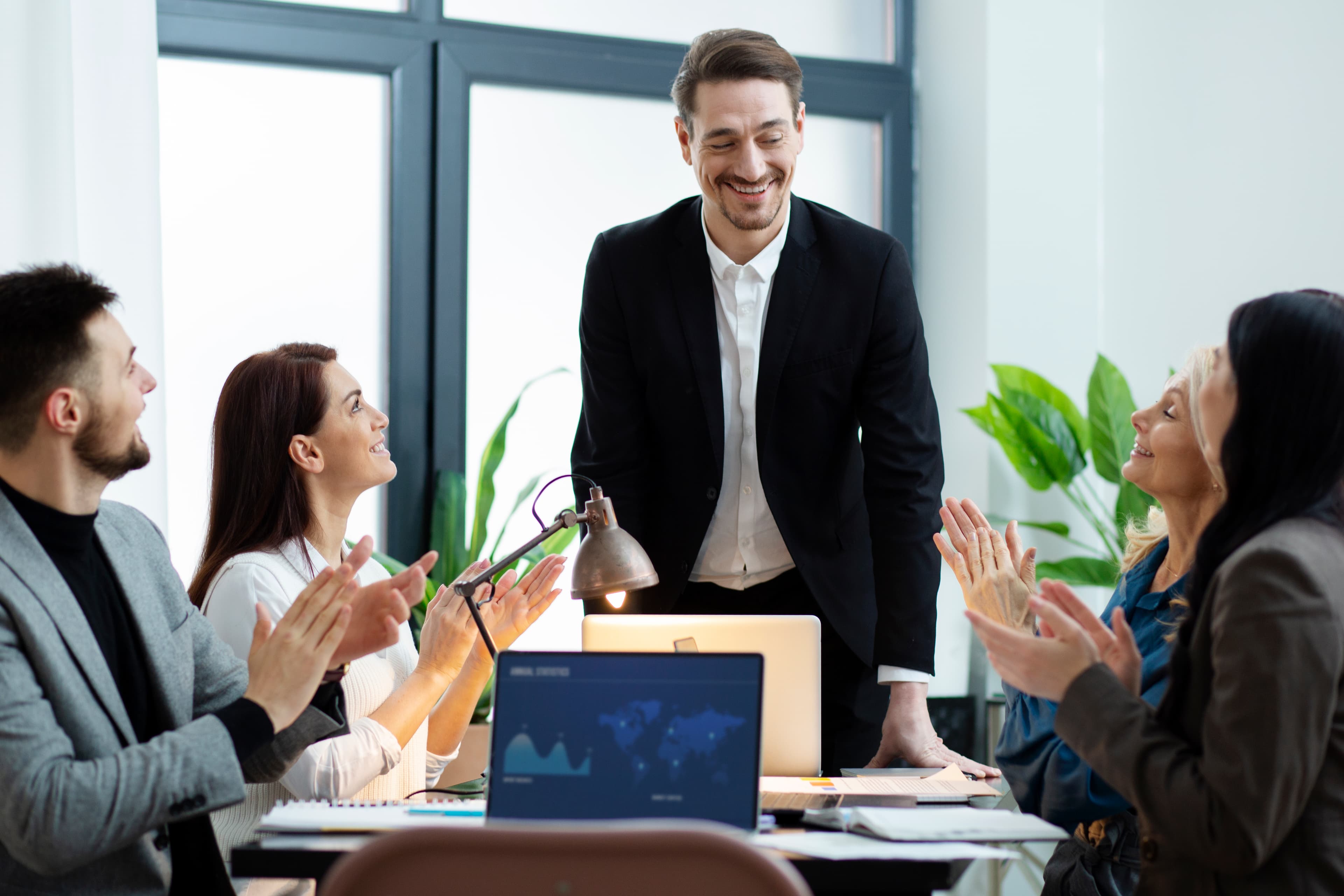 Team member smiling